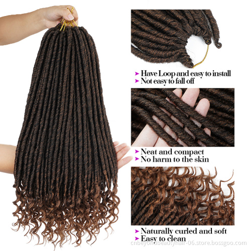 Goddess Locs Crochet Hair Straight Faux Locs With Curly Ends Soft Dreadlocks Crochet Hair Crochet Braid Hair